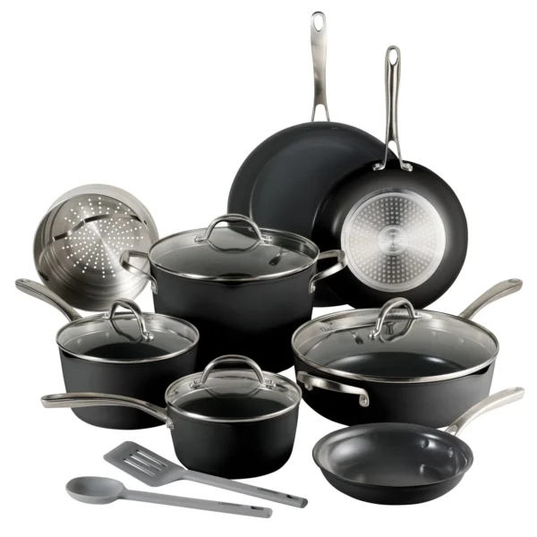 Tramontina Ceramic Non-Stick 12-piece Cookware Set, Pots & Pans with Utensils
